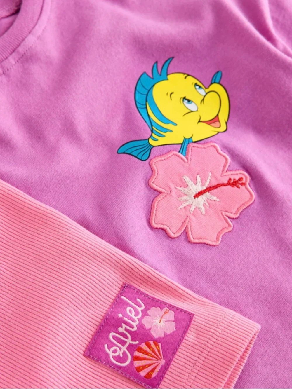 Next Purple Disney Little Mermaid Short Sleeve T-Shirt Rib Cycle Shorts Set 3-4y